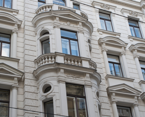 Hausfasade mit Erker