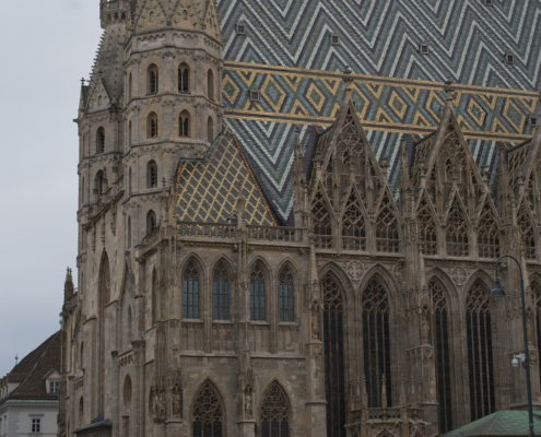 Stephansdom mit weniger Fußgänger